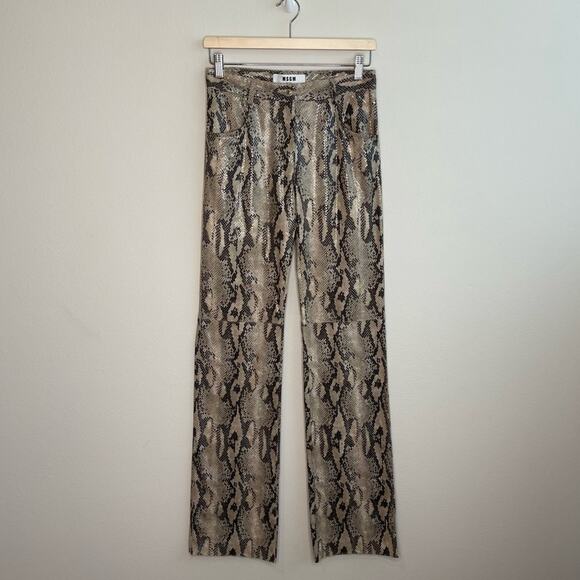MSGM Python Print High Waisted Straight Leg Pants size 38 - Picture 3 of 11